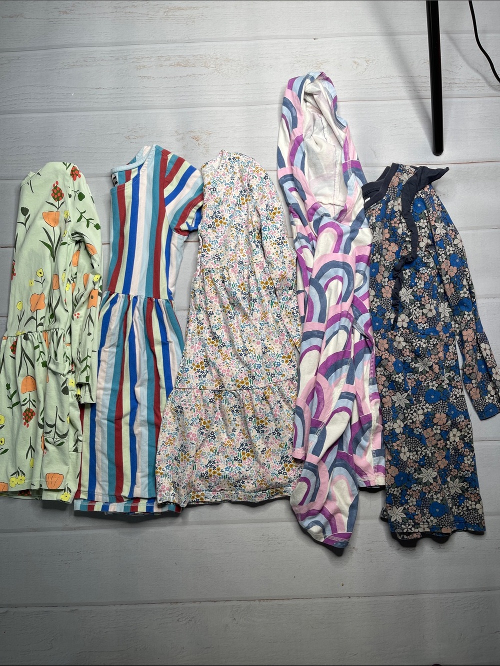 Girls 7 Tea Collection Bundle Dress Dresses Cotton Hood Long Sleeves Stripes